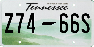 TN license plate Z7466S