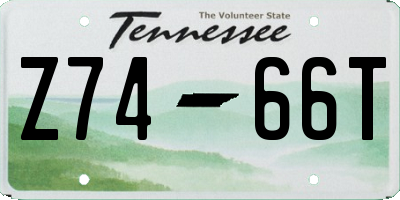 TN license plate Z7466T