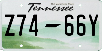 TN license plate Z7466Y
