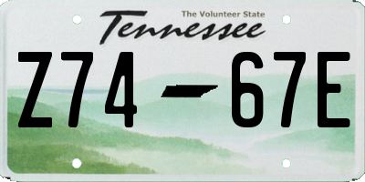 TN license plate Z7467E