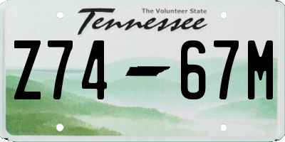 TN license plate Z7467M