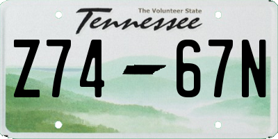 TN license plate Z7467N