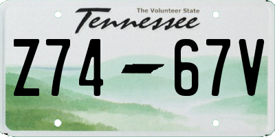 TN license plate Z7467V