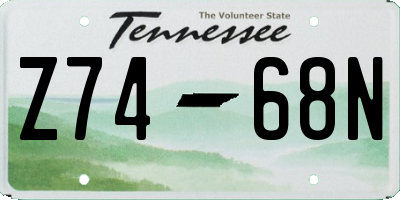 TN license plate Z7468N