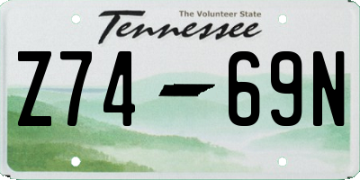TN license plate Z7469N