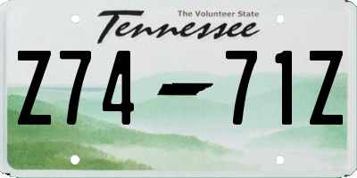 TN license plate Z7471Z