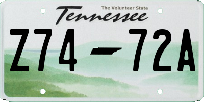 TN license plate Z7472A