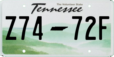 TN license plate Z7472F