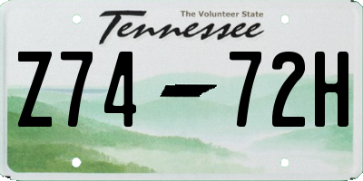 TN license plate Z7472H