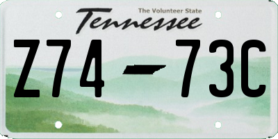 TN license plate Z7473C