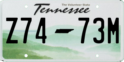 TN license plate Z7473M
