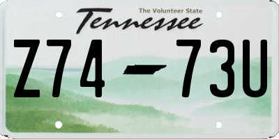 TN license plate Z7473U