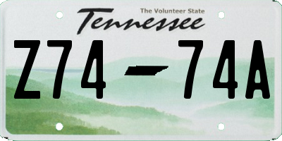 TN license plate Z7474A