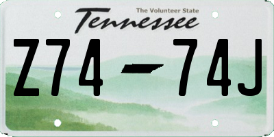 TN license plate Z7474J