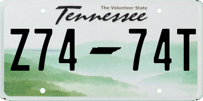 TN license plate Z7474T
