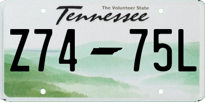 TN license plate Z7475L
