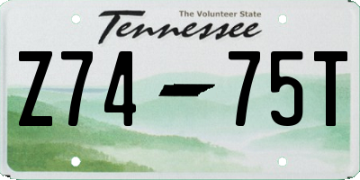 TN license plate Z7475T