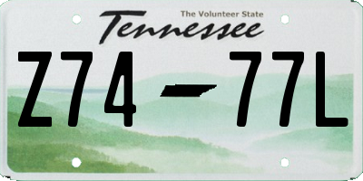 TN license plate Z7477L