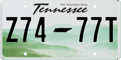 TN license plate Z7477T