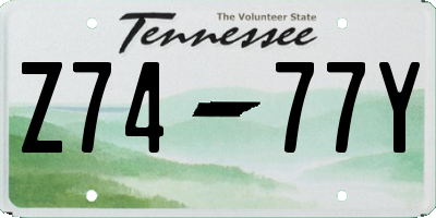 TN license plate Z7477Y