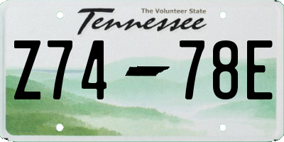 TN license plate Z7478E