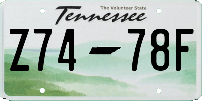 TN license plate Z7478F