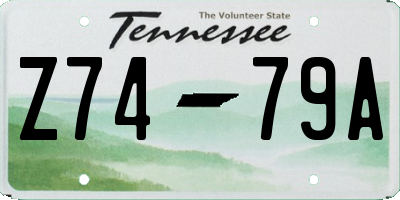 TN license plate Z7479A