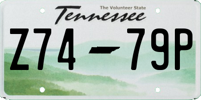 TN license plate Z7479P