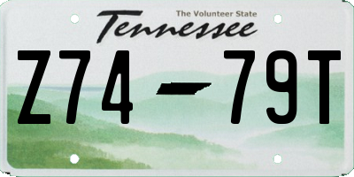 TN license plate Z7479T