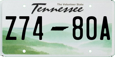 TN license plate Z7480A