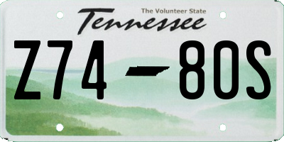 TN license plate Z7480S