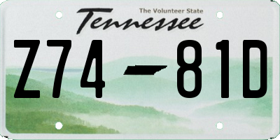 TN license plate Z7481D