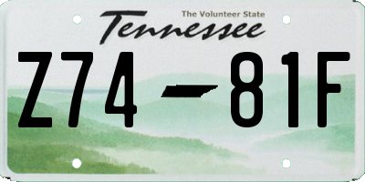 TN license plate Z7481F