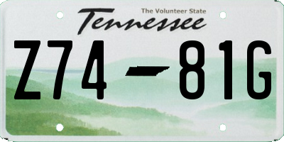 TN license plate Z7481G