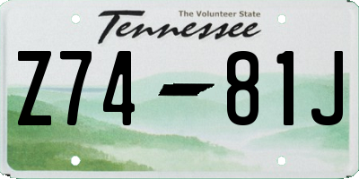 TN license plate Z7481J