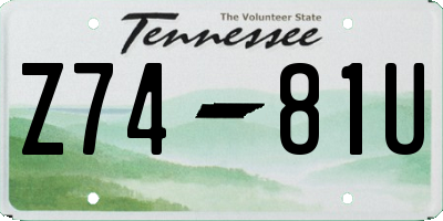TN license plate Z7481U