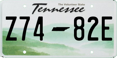 TN license plate Z7482E