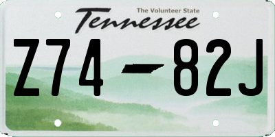 TN license plate Z7482J