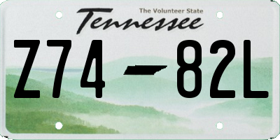 TN license plate Z7482L