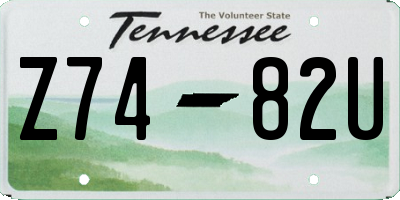 TN license plate Z7482U