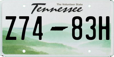 TN license plate Z7483H