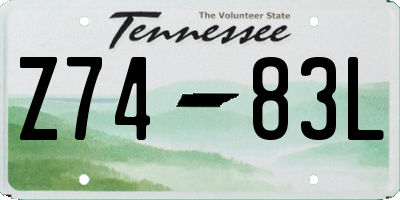 TN license plate Z7483L