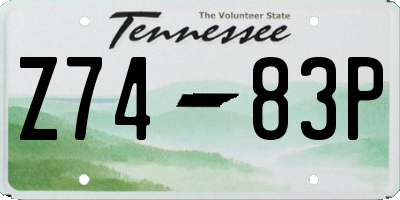 TN license plate Z7483P