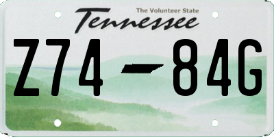 TN license plate Z7484G