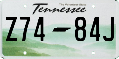 TN license plate Z7484J