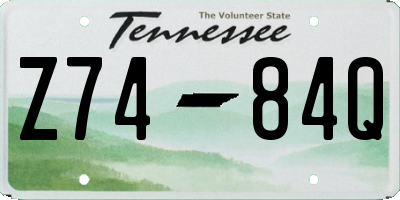 TN license plate Z7484Q