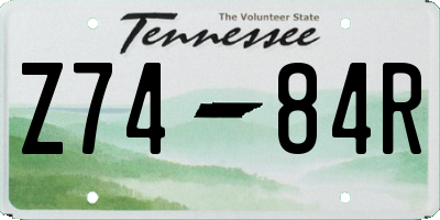 TN license plate Z7484R