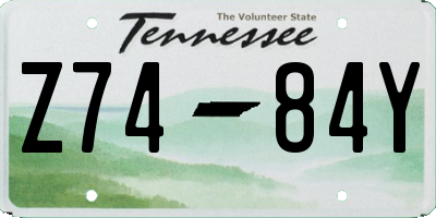 TN license plate Z7484Y
