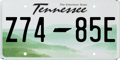 TN license plate Z7485E