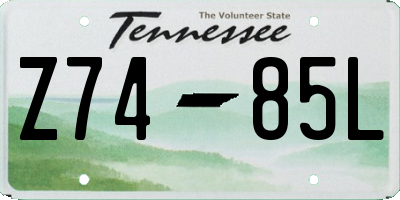 TN license plate Z7485L